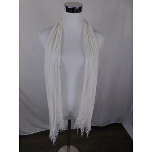 Ivory Lace Fringe Shawl Wrap Bridal Boho OS